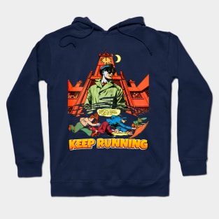 Keep Running Midnight Comic Style vs Bullets Balow Retro Vintage Comic Hoodie